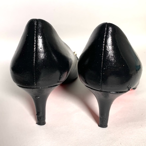 Coach Black Lauri Pointed Toe Red Bottom Heels 5.5 - Picture 4 of 10